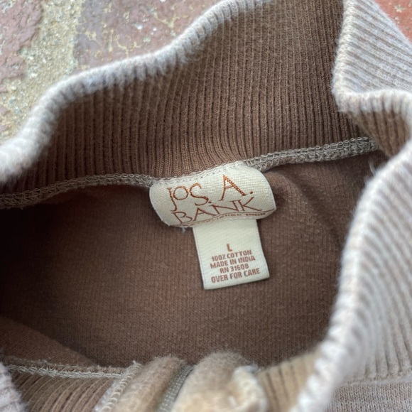 Jos.a.bank Mens preppy cream sweater 1/4 zip size L - Picture 7 of 7